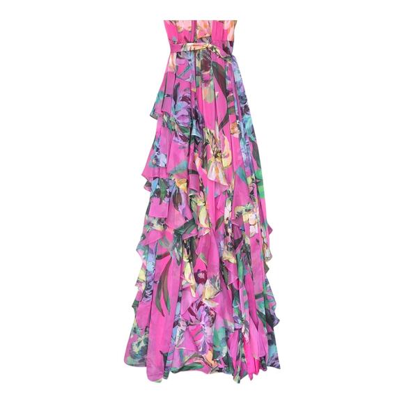 Alex Marie Nina Halter Pink Lily Vibrant Floral Sleeveless Dress Womens Sz 6 NWT - Picture 10 of 16